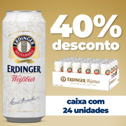 Promoção Caixa Cerveja Erdinger Weiss Tradicional com 24 latas de 500ml 40% de desconto