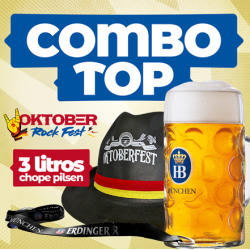 Combo Individual Oktoberfest 2024 Sexta 18/10 (Lote1) 3L Chope Pilsen 1 Caneca 1 Chapéu 1 Tirante
