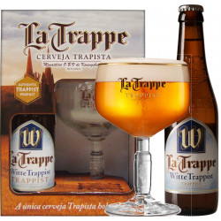 Kit Cerveja Trapista La Trappe Witte Garrafa 330ml e Taça 250ml