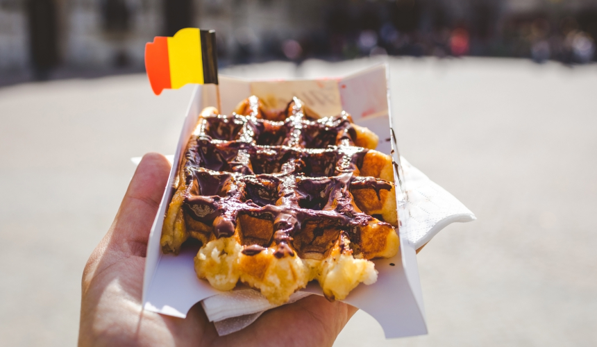 Waffle tradicional da Bélgica
