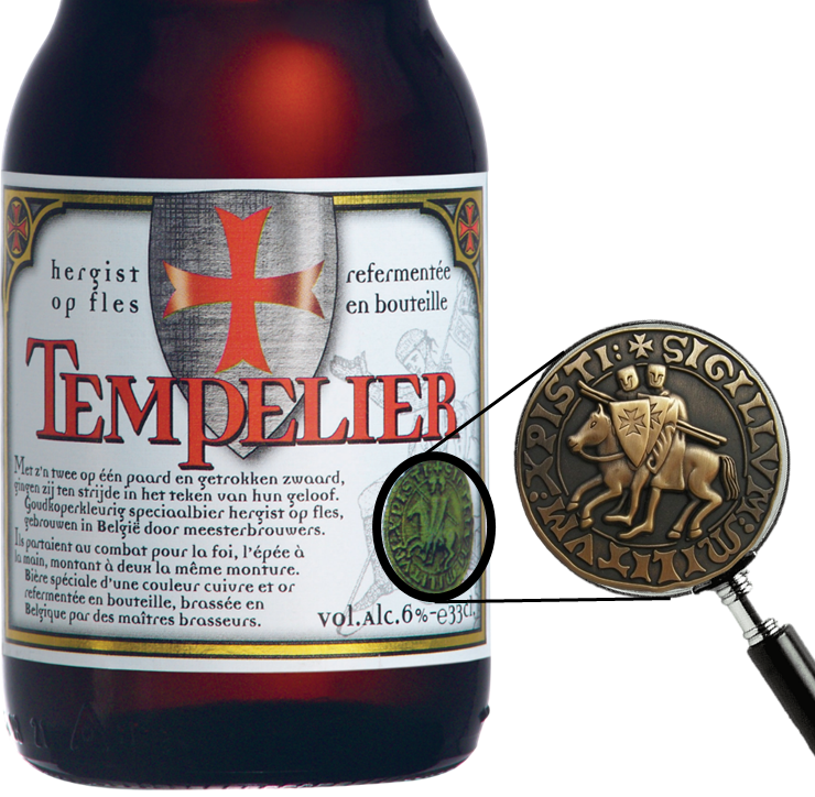 Tempelier e seu selo no rótulo